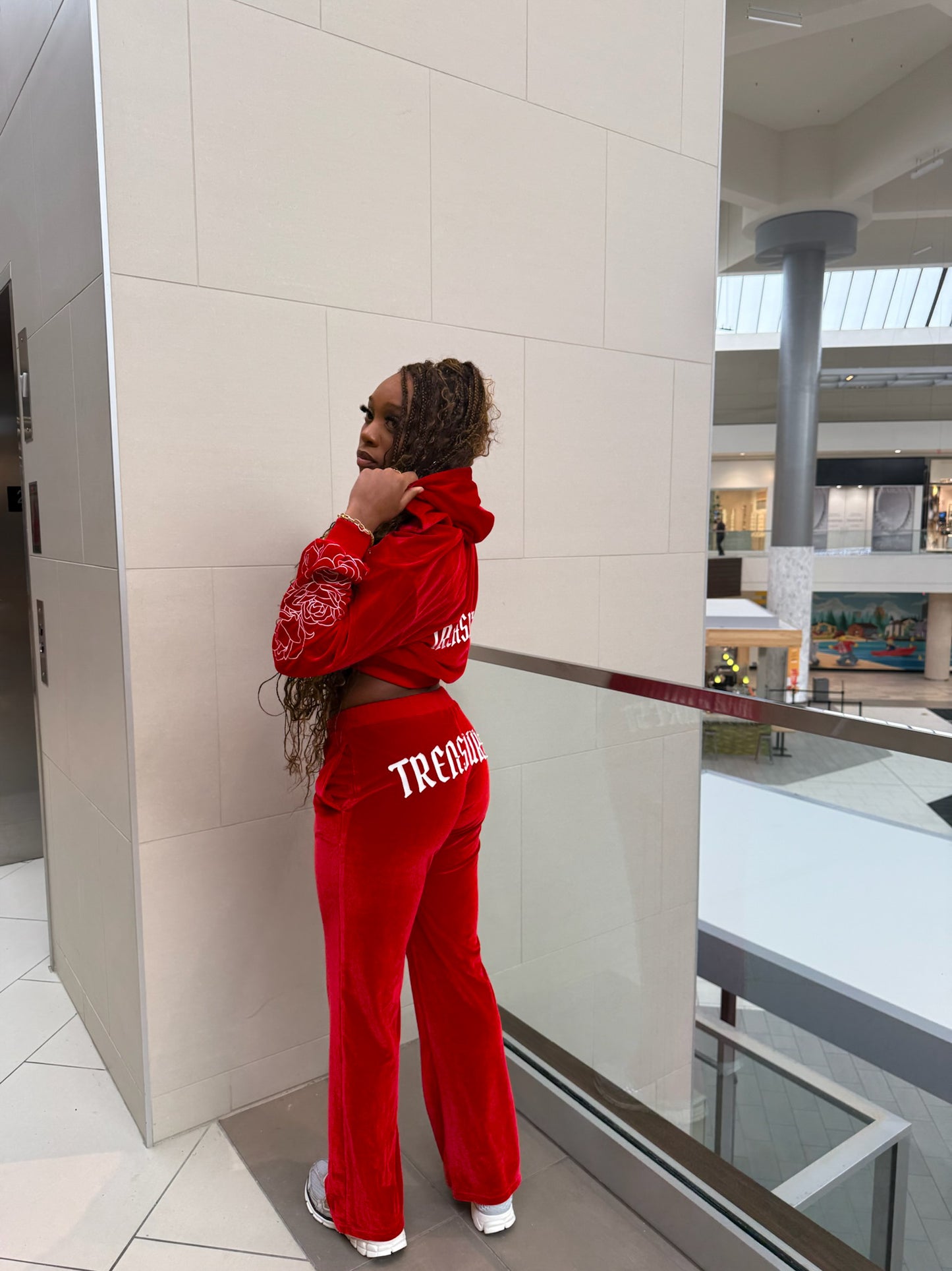 Roséy Red Tracksuit Hoodie
