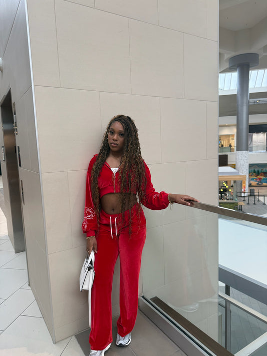 Roséy Red Tracksuit Pants